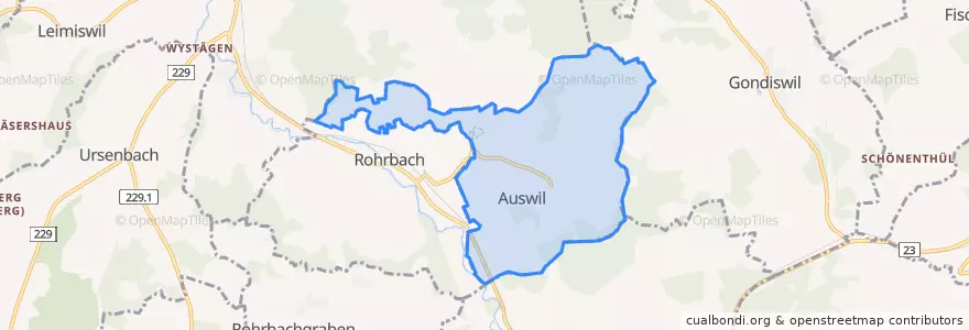 Mapa de ubicacion de Auswil.