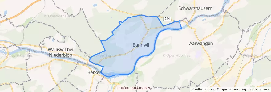 Mapa de ubicacion de Bannwil.