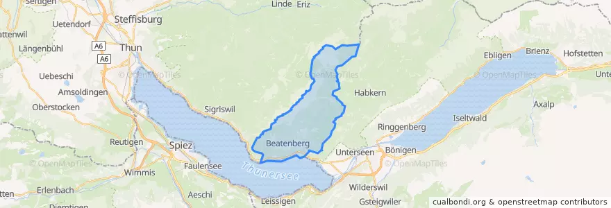 Mapa de ubicacion de Beatenberg.