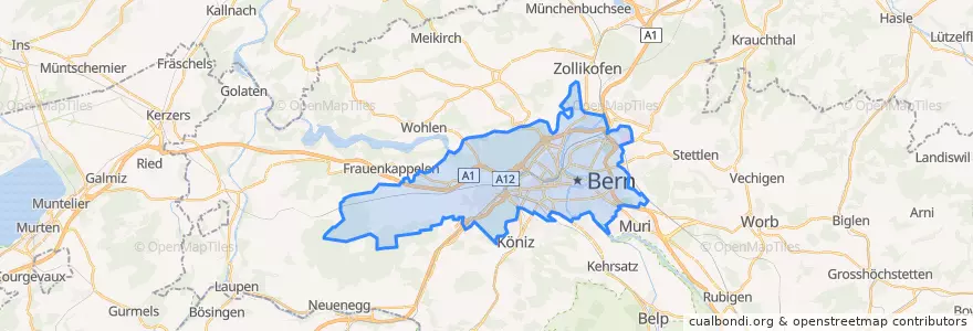 Mapa de ubicacion de Bern.