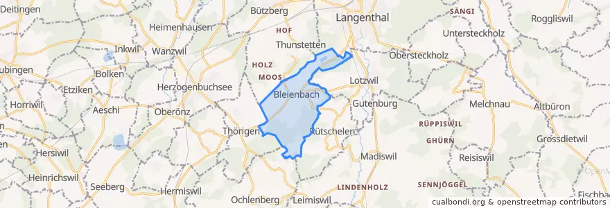 Mapa de ubicacion de Bleienbach.