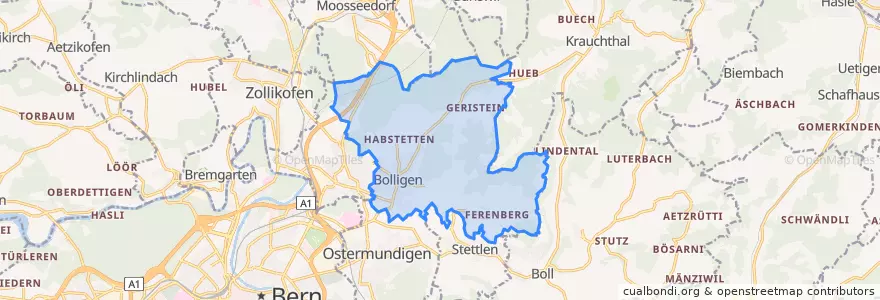 Mapa de ubicacion de Bolligen.