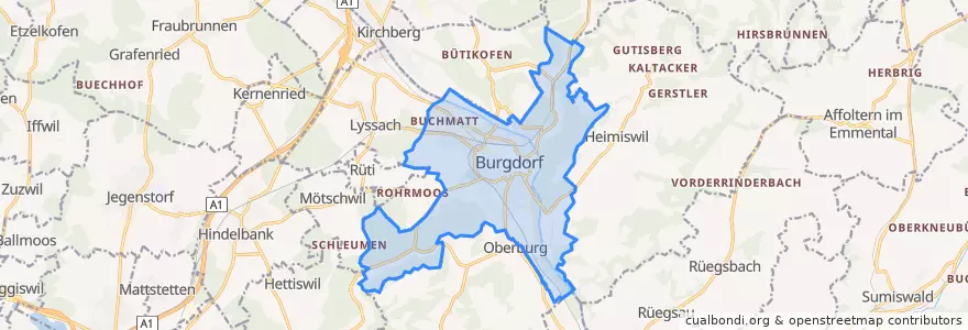 Mapa de ubicacion de Burgdorf.