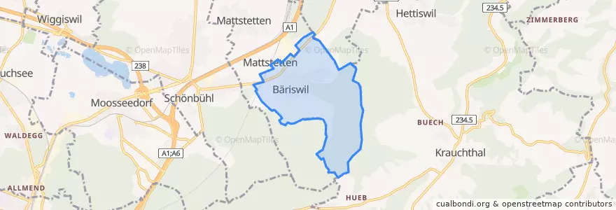 Mapa de ubicacion de Bäriswil.