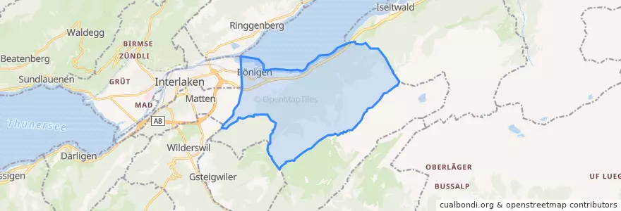 Mapa de ubicacion de Bönigen.