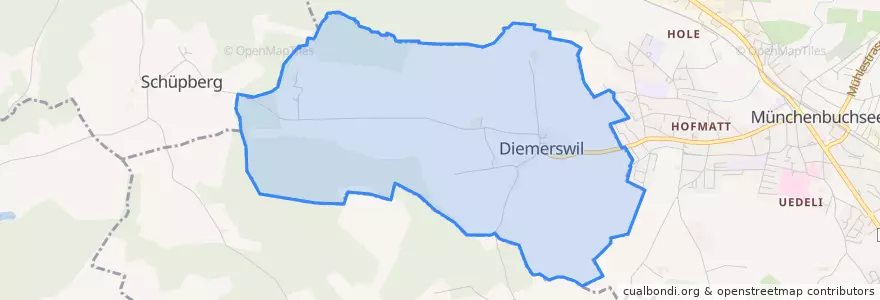 Mapa de ubicacion de Diemerswil.