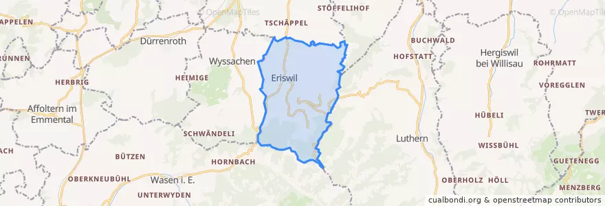 Mapa de ubicacion de Eriswil.