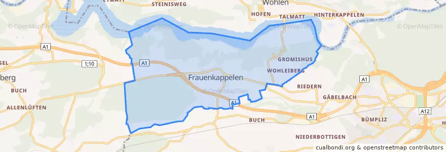 Mapa de ubicacion de Frauenkappelen.