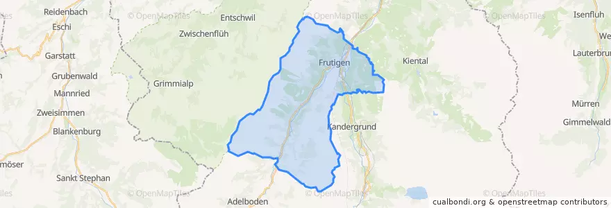 Mapa de ubicacion de Frutigen.