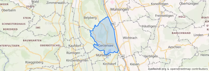 Mapa de ubicacion de Gerzensee.