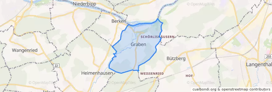Mapa de ubicacion de Graben.