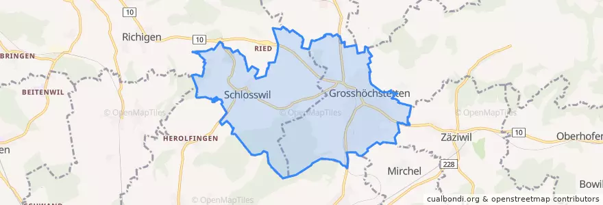 Mapa de ubicacion de Grosshöchstetten.