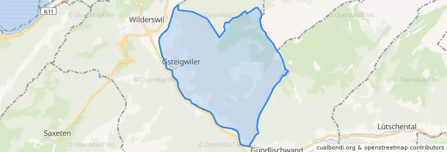 Mapa de ubicacion de Gsteigwiler.