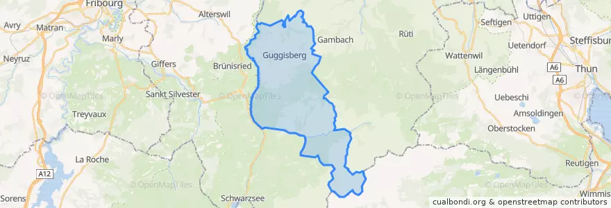 Mapa de ubicacion de Guggisberg.