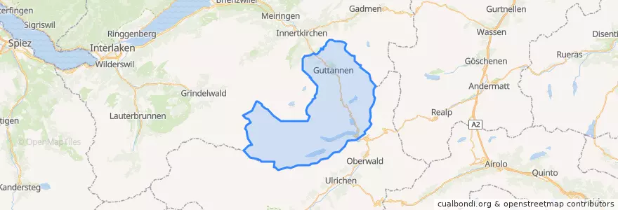 Mapa de ubicacion de Guttannen.