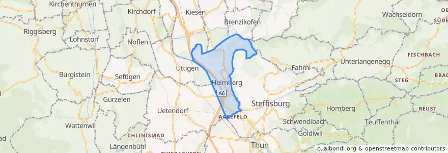Mapa de ubicacion de Heimberg.