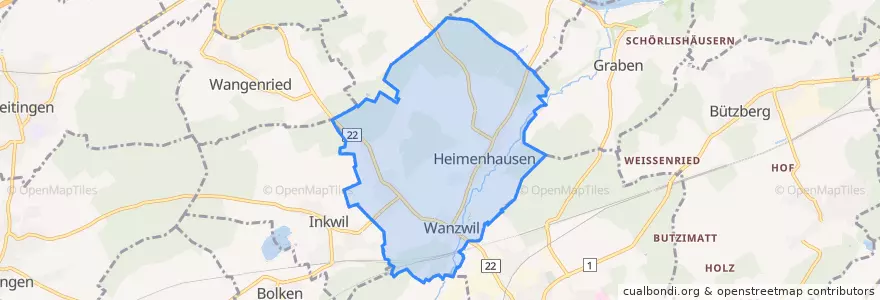 Mapa de ubicacion de Heimenhausen.