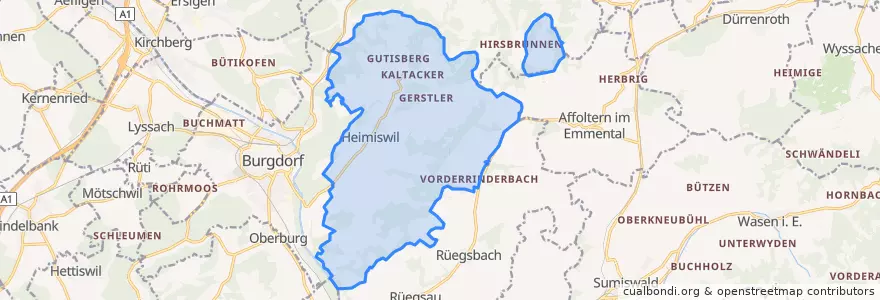 Mapa de ubicacion de Heimiswil.