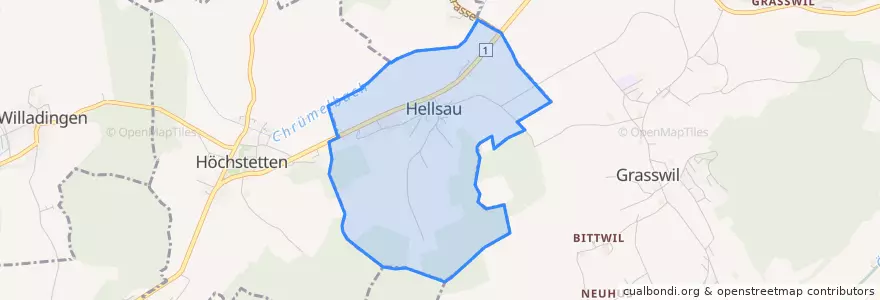 Mapa de ubicacion de Hellsau.