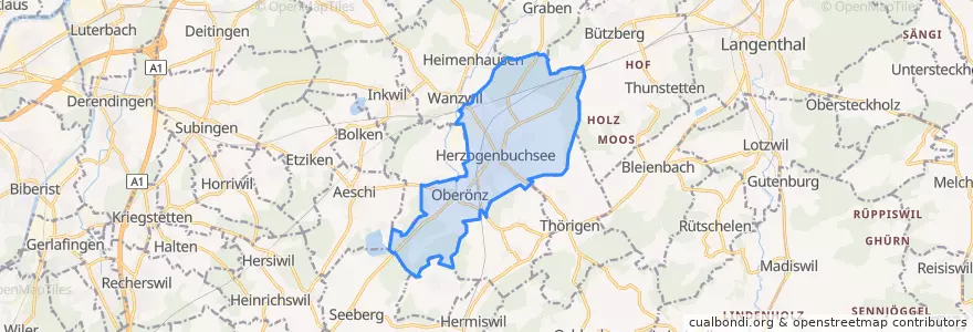 Mapa de ubicacion de Herzogenbuchsee.