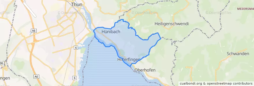 Mapa de ubicacion de Hilterfingen.
