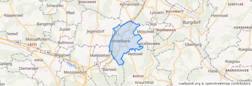 Mapa de ubicacion de Hindelbank.