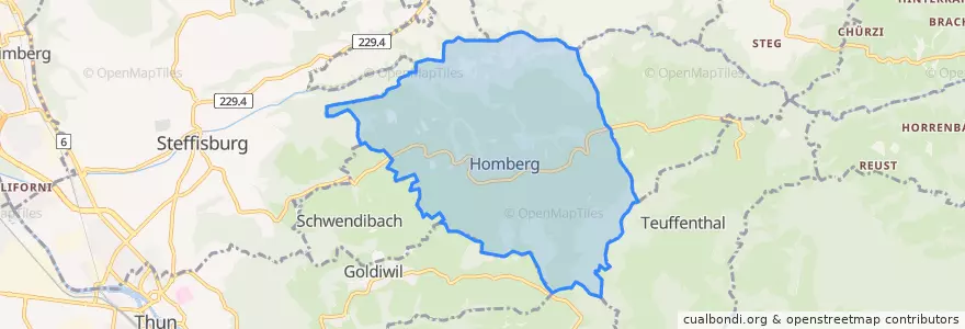 Mapa de ubicacion de Homberg.