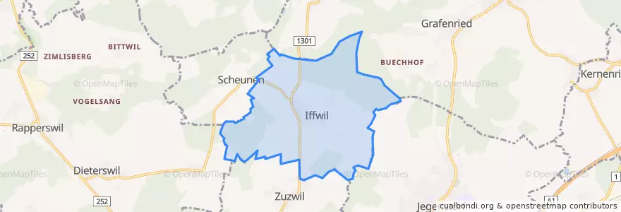 Mapa de ubicacion de Iffwil.