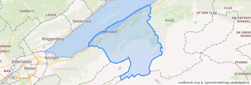 Mapa de ubicacion de Iseltwald.