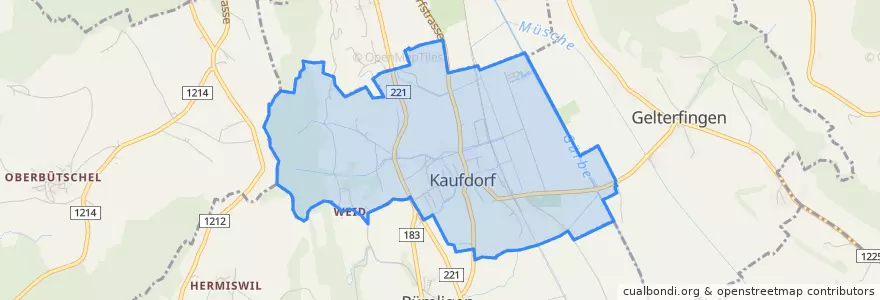 Mapa de ubicacion de Kaufdorf.