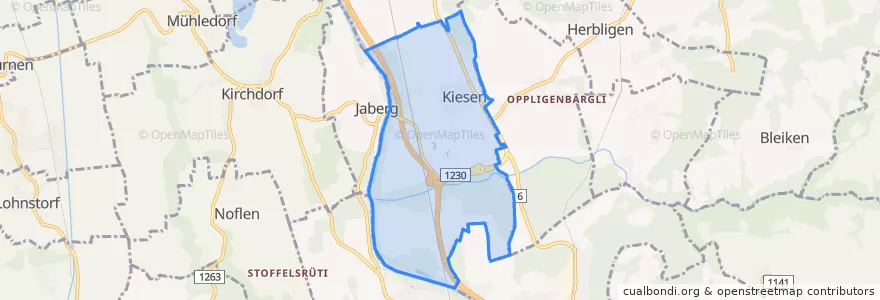Mapa de ubicacion de Kiesen.