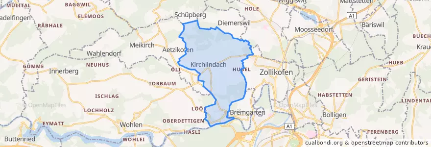 Mapa de ubicacion de Kirchlindach.