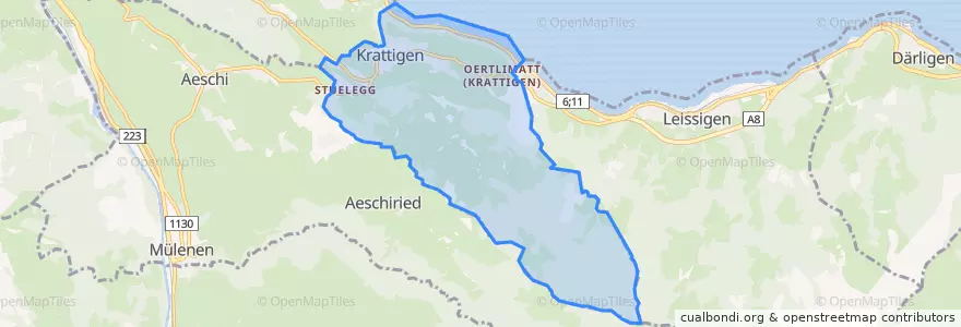 Mapa de ubicacion de Krattigen.
