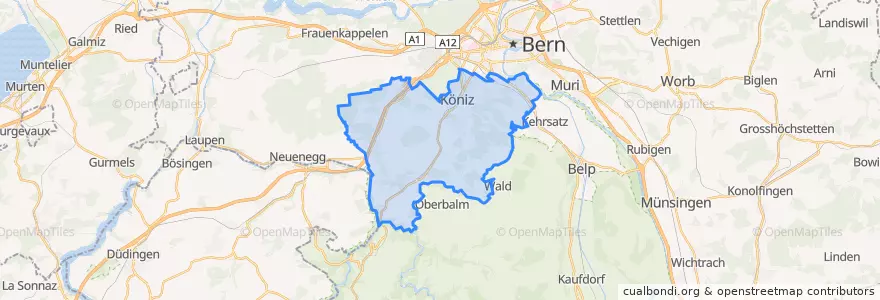Mapa de ubicacion de Köniz.