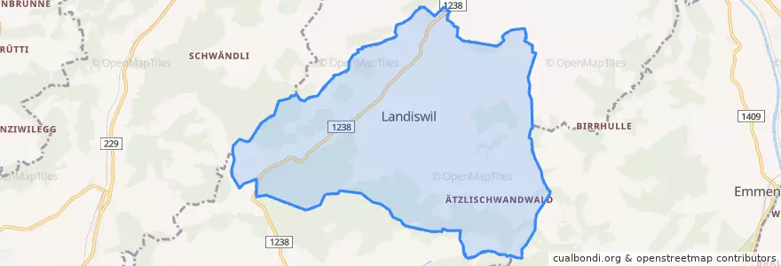 Mapa de ubicacion de Landiswil.