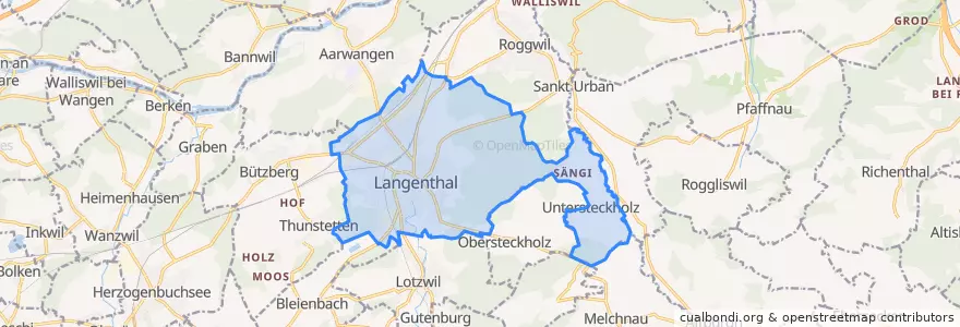 Mapa de ubicacion de Langenthal.