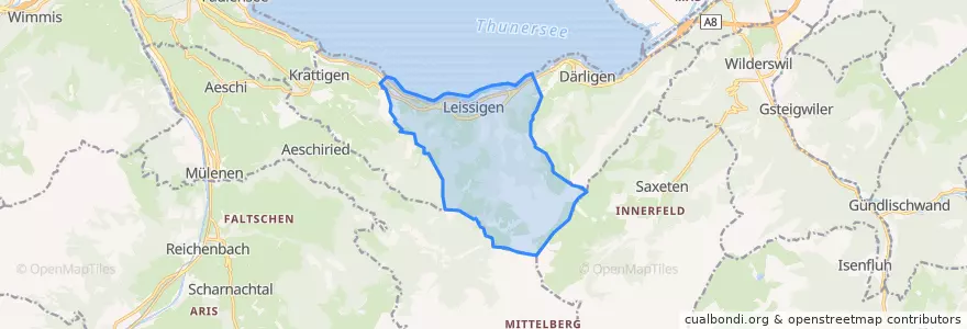 Mapa de ubicacion de Leissigen.