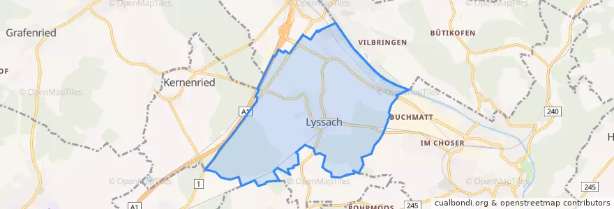 Mapa de ubicacion de Lyssach.
