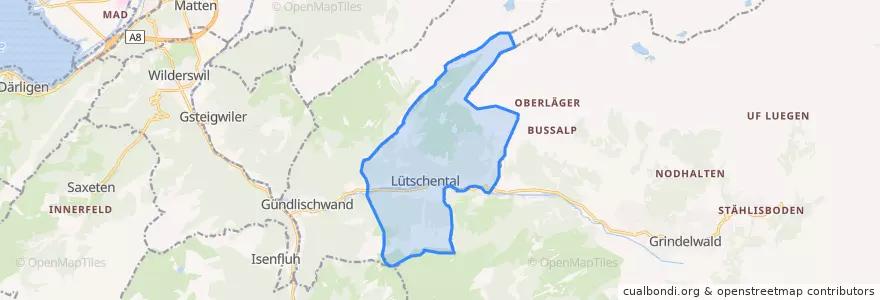 Mapa de ubicacion de Lütschental.
