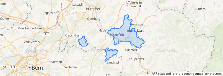 Mapa de ubicacion de Lützelflüh.