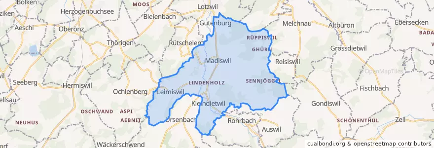 Mapa de ubicacion de Madiswil.