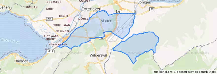 Mapa de ubicacion de Matten bei Interlaken.