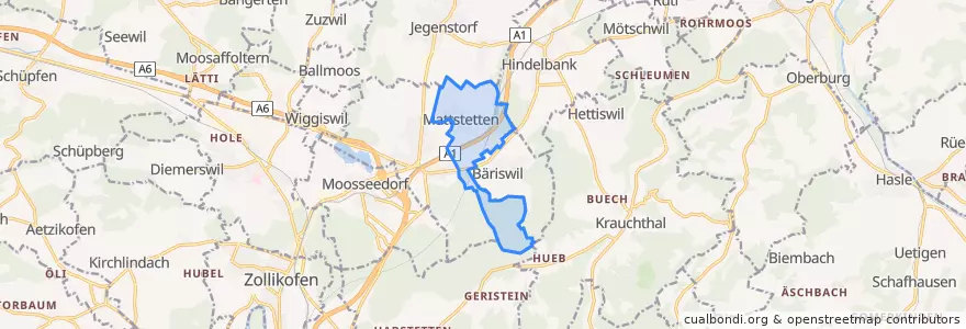 Mapa de ubicacion de Mattstetten.
