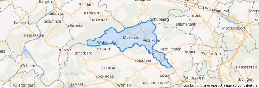 Mapa de ubicacion de Meikirch.