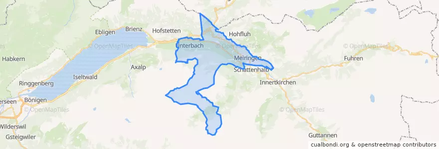 Mapa de ubicacion de Meiringen.