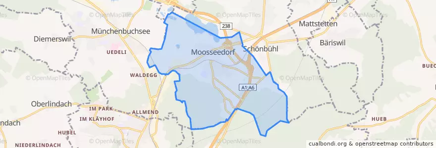 Mapa de ubicacion de Moosseedorf.