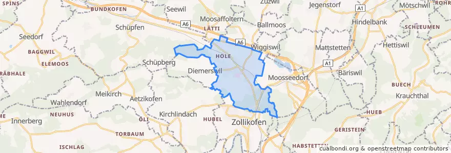 Mapa de ubicacion de Münchenbuchsee.