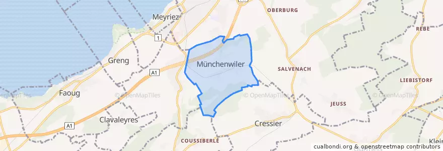 Mapa de ubicacion de Münchenwiler.