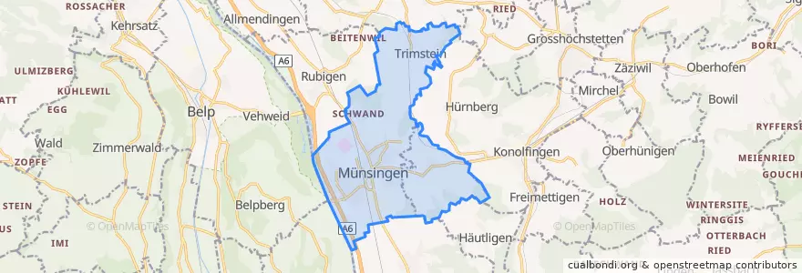Mapa de ubicacion de Münsingen.