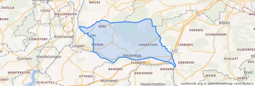 Mapa de ubicacion de Neuenegg.